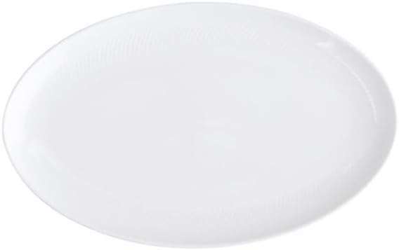 Relief Plates Oval Fish Household Steamed Ceramic Dish White Hotel Tableware