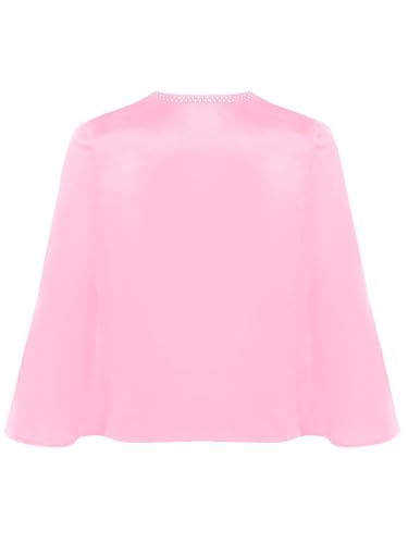 JEYPINMI Girls Shiny Rhinestones Open Front Bolero Cardigan Wedding Bridesmaid Dress Cover Up Jacket Princess Cape4