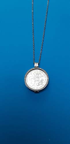 Collar de 90 cm con moneda de 500 liras Lorenzo Il Magnifico para lucir con vestidos largos 4
