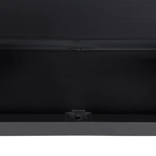 vidaXL Outdoor Storage Cabinet - Weather-Resistant Polypropylene/PP, Adjustable Shelves, Lockable, Compact Design for Garden/Balcony/Patio, Grey & Black, 38.2" x 14.6" x 33.5" - Thumbnail 7