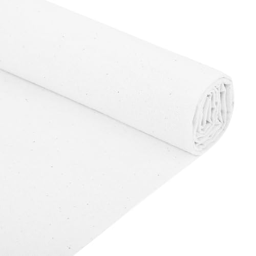 Premium Pure Cotton Bleached Muslin Fabric – Versatile 1.64 Yard White Needlework Cloth for Sewing and Crafting