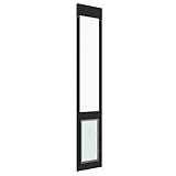 Liberty Pet Door for Sliding Glass Door | Aluminum Frame with Closing Cover | for Home & Rentals | Clear Glass | Black, Large Flap, 74" - 75.5" Slider Height