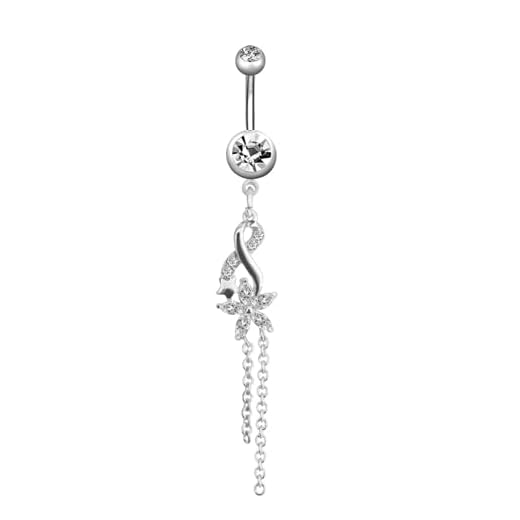 Dangle Anneaux pour Femmes Filles en Acier Chirurgical Courbé Nombril Barbell Bijoux De Corps Piercing