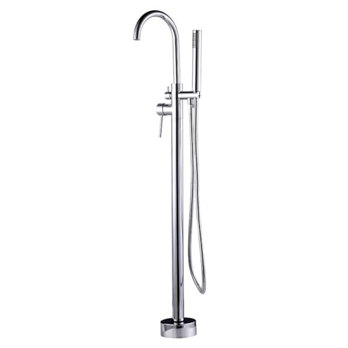 Mitigeur de baignoire monté au sol noir mat et accessoires vert