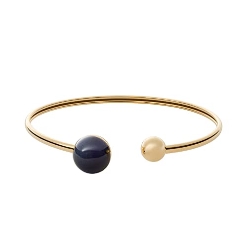 Skagen Women's Sea Glass Gold Tone Bracelet, Black & Gold Cuff #TOP3