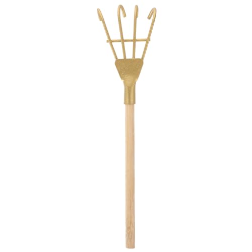 SOPOTUTU Mini Rastrillo de Hierro Decorativo para Jardín y Manualidades Pequeño para Modelismo y Decoración Rústica Herramienta Duradera para Aficionados al Bricolaje