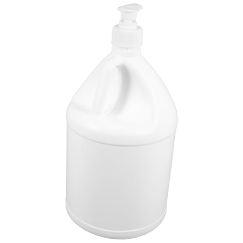 Cabilock Reusable Plastic Food Storage Jug with Pump Dispenser Portable White Container for Shampoo Conditioner and More for Outdoor Activities and Picnics
