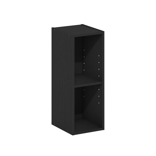 Furinno Fulda Book Shelf, 2-Tier Narrow Bookshelf, Bookcase with 8-in Width Storage Shelf, 9.3 x 7.9 x 21.2, for Living Room, Bedroom, Home Office, Blackwood by Furinno - Image 5