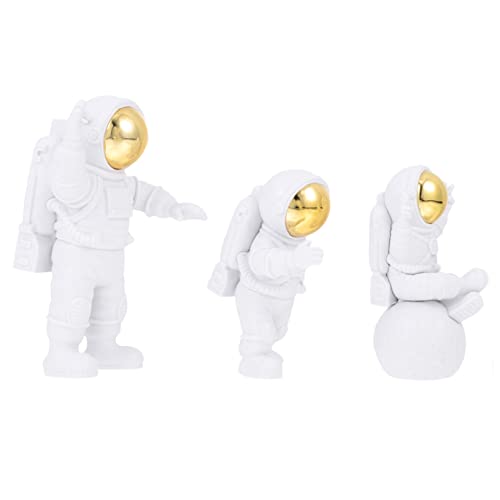 Besportble 3Pcs Astronaut Indoor Decor Cake Ornament Dining Table Decor Crafts Outer Space Party Decoration Astronaut Resin Sculpture Scene Decor Desktop Figurine Decor Home Desktop Decor Car #TOP22