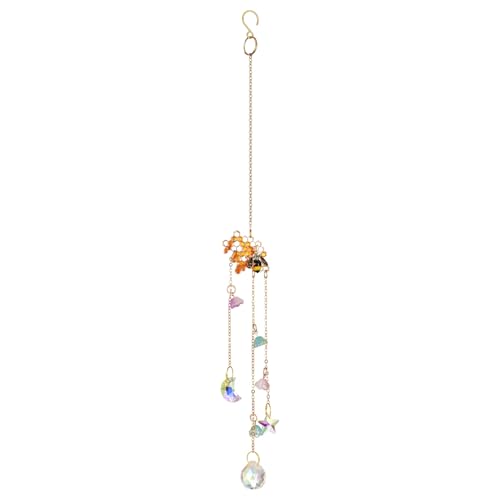 Crystal Suncatcher with Honeycomb, Window Decor, Honeybee Suncatcher Gift