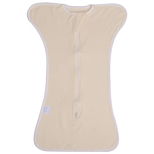 【助産師監修】スワドル おくるみ 夜泣き対策 新生児 服 ベビー用品 出産祝い 赤ちゃん plaisiureux(プレジュール) (L, クリーム)