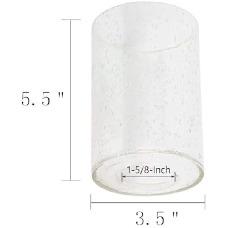 A00001 Cylinder with Bottom Clear Bubble Glass Lamp Shade