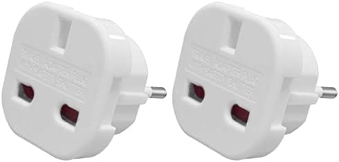 Jsdoin EU Travel Adapter, UK to European Plug Adapter, Europe Converter Type C, E, F for Spain, France, Italy, Portugal, Germany, Netherlands, Greece, Poland, Turkey and Morepack2)
