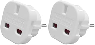 Jsdoin EU Travel Adapter, UK to European Plug Adapter, Europe Converter Type C, E, F for Spain, France, Italy, Portugal, Germany, Netherlands, Greece, Poland, Turkey and Morepack2)