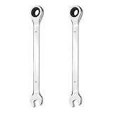 HARFINGTON Ratschen-Ringmaulschlüssel, 9 mm, metrischer 12-Kant-Ratschenkasten und offenes Ende,...