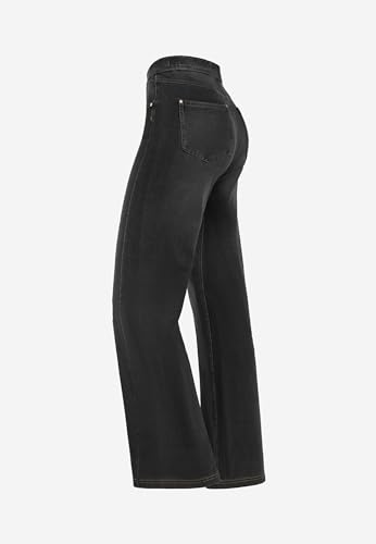 FREDDY N.O.W® Denim Limited Edition - High Waisted - Wide Leg - Black + Black Stitching2