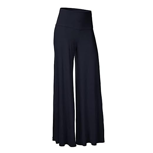ZKOO Mujeres Ancho Pierna Palazzo Pantalones Cintura Elástica Holgados Flojos Suave Casual Verano 2XL