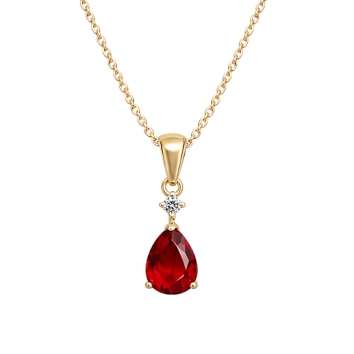 Collier plaqué or certifié qui ne ternit pas avec son pendentif rubis