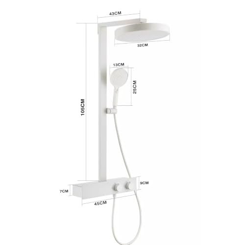 Colonne de douche 3 modes blanche avec douchette et mitigeur cascade - 5