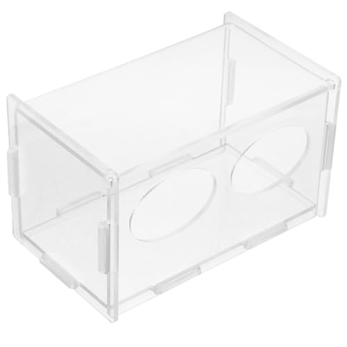 ARTSEWPLY ルチン鶏用自動給餌器 アクリル製二室餌入れ 飛散防止設計 屋外飼育対応 餌切替簡単 ニワトリ 小動物用清潔維持フィーダー