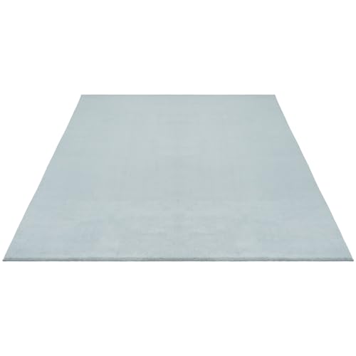 the carpet Relax Moderner Flauschiger Kurzflor Teppich, Anti-Rutsch Unterseite, Waschbar bis 30 Grad, Super Soft, Felloptik, Blau, 140 x 200 cm