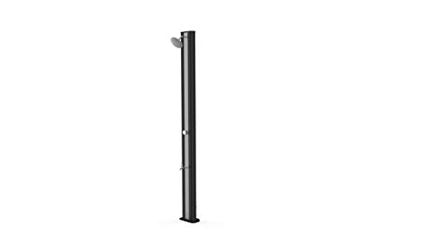 Gre SSP40.   Ducha Solar Exterior para Piscinas. Ducha para Jardín en PVC Negro con Lavapiés, con Capacidad de 40 Litros.