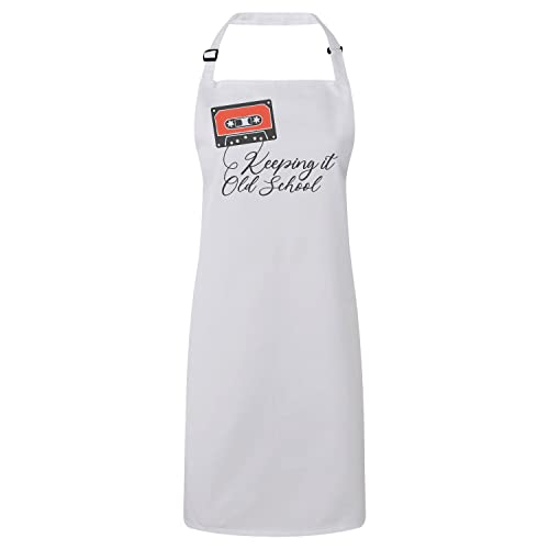 Tablier cuisine blanc premium imprimé vintage résistant lavable en machine