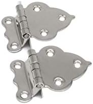 Hoosier Hinges Antique Cabinet Hinges 3/8" Offset Cabinet Hinge Furniture Hinge Sellers Boone Nappanee McDougal Cabinet Hinge Polished Nickel Boat Hinge - Sold in Pairs
