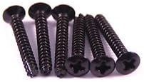6 Single Coil Pickup Screws - Black