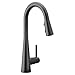 Moen Sleek Matte Black One Handle, Single-Hole Pulldown Kitchen Faucet with PowerBoost Technology for Faster Water Flow, Moder Kitchen Sink Faucet with Pulldown Sprayer, 7864BL