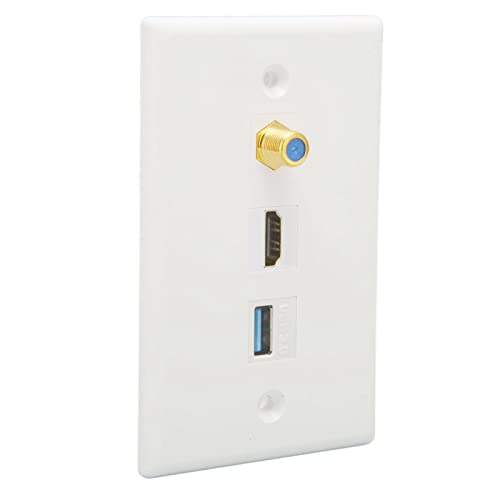 Plaque Murale USB 3.0, Évitez L'encombrement Des Fils, Avec Interface Multimédia HD, USB 3.0, Interfaces TV F Type 3, Plaque Murale Ethernet pour TVHD Murale, Projecteurs, Ordinateurs – vue 9