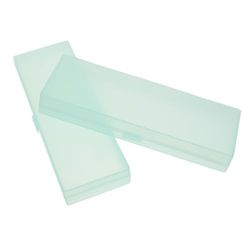 2pezzi Astuccio Trasparente Per Cancelleria Da Mini Scatola Con Chiusura Scatto Per Matite Penne e Forniture Per Ufficio verde plastica