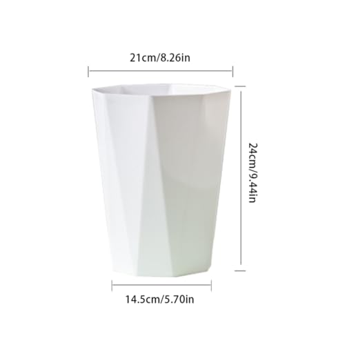 Caneca de basura pequeña poligonal blanca de plástico miniatura 3