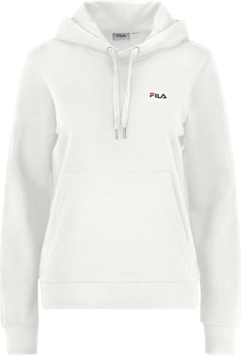 FILA Lierna Hoodie Sudadera con, Blanco Brillante, M para Mujer