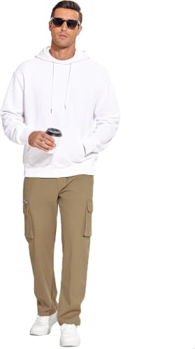 Image of CB-COLEBROOK Men Mid Rise Cargo || Cargo Pants Cotton || Relaxed Fit Elastic Waist || Loose Fit || Casual Pants || Cargos Pant with 7 Pockets (Cargo-48-54)