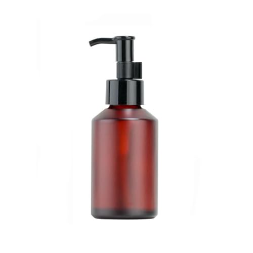 Distributeur de savon en verre rouge vin de 120 ml avec pompe noire pour huiles essentielles, crème, shampooing