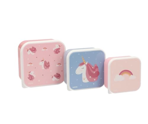 Tutete Lote 3 Fiambreras Infantiles 500/350/300ml y BPA Free | magical unicorn