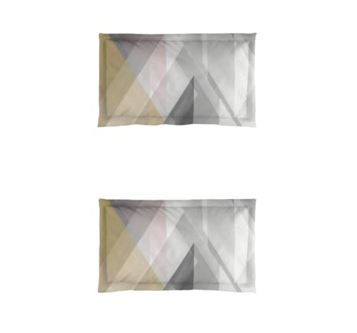 Image of DDECOR - Atlas Abstract 144 TC Double Bedsheet Set with Two Pillow Covers - Grey