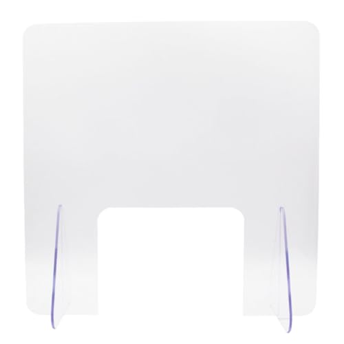 Image of Freestanding Acrylic 40x40cm Desk Divider Panel - Protective Splash for Office Countertop and Workspaces - Clear Acrylic Shield for Safety and Privacy