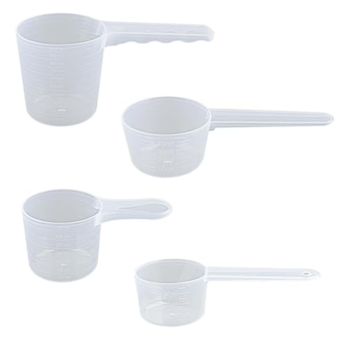 GroveEss 4 PCS Plastic Measuring Spoons-Protein Powder Scoop 50g 35g 25g 20g Measure Scoop Set Durable Coffee Spices Scale Cups Kitchen Measurement Tools for Milk Powder Cereal Powder Flour Dose
