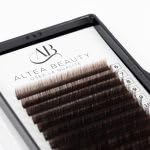 Extensions de cils courbure L brun russe pour un effet œil de biche