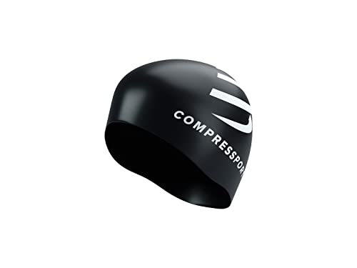 Touca de Natação - Swim Cap Compressport (Preto/Branco)