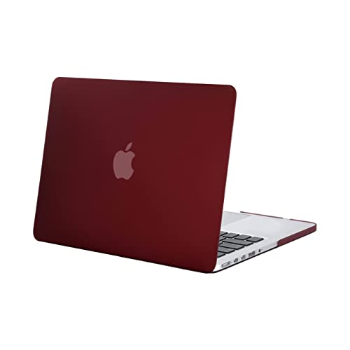 MOSISO Compatible with MacBook Pro 13 inch Case 2015 2014 2013 end 2012 Older Version (Models: A1502 & A1425) with Retina Display, Protective Plastic Hard Shell Case Cover, Marsala Red