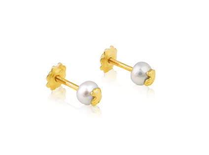 TOUS Pendientes de Oro de 18kt para Mujer con Motivo de Oso y Perla Cultivada con Cierre de Presión, Elegante e atemporal, Colección Icon Pearl