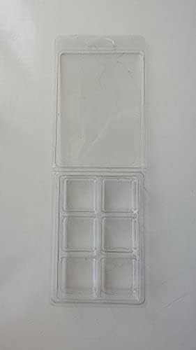 Clamshell Molds and Packaging 6-Cavity- for Candle and Soap Making - 6 Large 1 Ounce Cells - Quantity 12 Pack