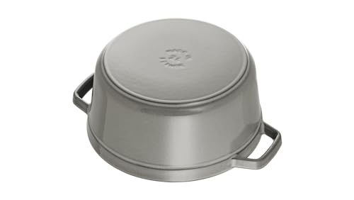 STAUB Cocotte, Gusseisen Bräter, Alle Herdarten inkl Induktion, Rund, 18 cm, 1,7 L, Graphit-Grau – Ansicht 6