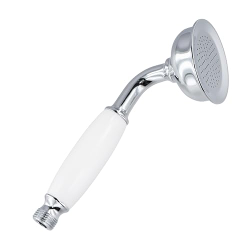 Gudalea Shower Head Traditional Victorian Style Brass Shower Head, Handheld Shower Sprayer with Ceramic Handle Chrome Polished Finish Classic Telephone Hand Shower for Bathroom
