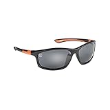 Fox Sunglasses - Polarisationsbrille, Modell:schwarz/orangener Rahmen / graue Gläser