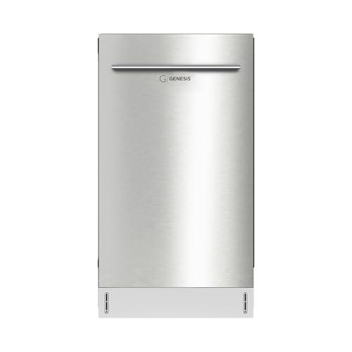Genesis 18 Inch Dishwasher with 8 Place settings, 6 Washing Programs, Stainless Steel Tub, UL/Energy Star- Stainless Steel