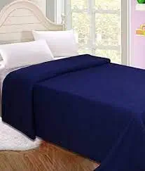 PPS Plain Fleece Blanket/Bedsheet, Big-Size, Soft and Warm (Blue)
